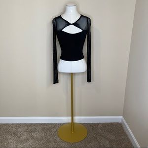 Black Long Sleeve Crop Top